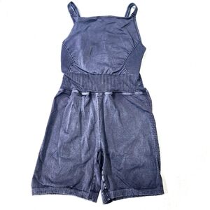 Free People Movement Good Karma Shorts Romper Size M Dark Blue